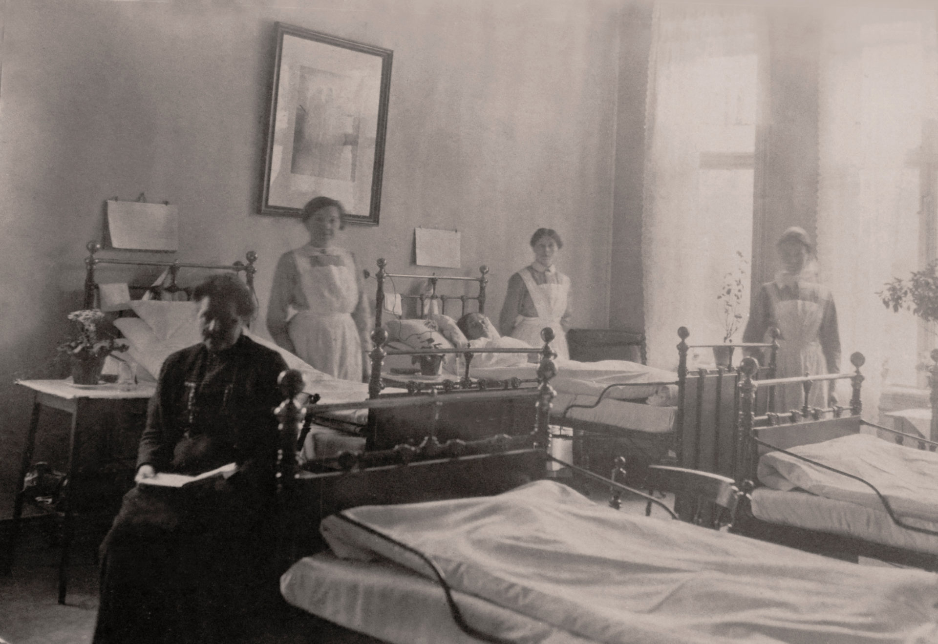 1920: Fra den kirurgiske klinikken i Fosswinckels gate.