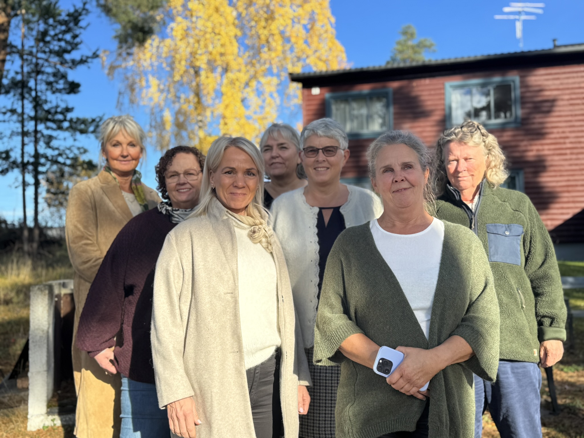 Ledersamling for ny enhet for Omsorgstjenester. Fra venstre: Elin Sjursen, Domkirkehjemmet, Anita Lyssand, Lena Pedersen, Slettebakken Menighets eldresenter, Beate Wiktorin, økonomiansvarlig, Marion Ytre-Arne Kvamme, Siljuslåtten sykehjem, Bente Sydtangen, Hospice Sangen og Julie Mittet, Grefsenhjemmet